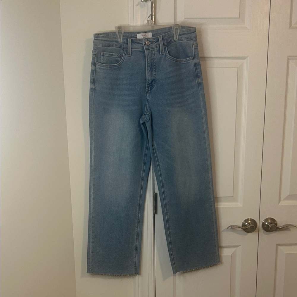 Light Blue Straight Wide Leg Jeans